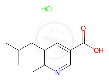 Chemical structure of 6-methyl-5-(2-methylpropyl)pyridine-3-carboxylic acid hydrochloride