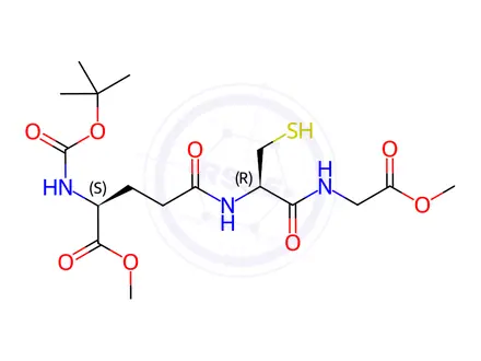 Chemical structure of N-tert-Butyloxycarbonyl Glutathione Dimethyl Diester
