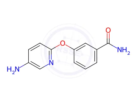 Chemical structure of 3-[(5-aminopyridin-2-yl)oxy]benzamide