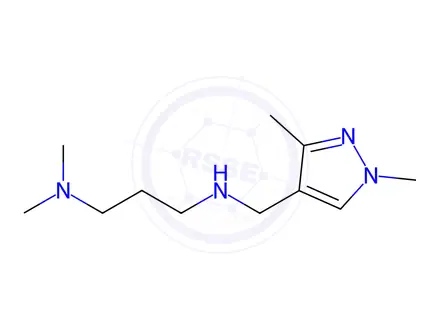 Chemical structure of N'-[(1,3-dimethyl-1H-pyrazol-4-yl)methyl]-N,N-dimethylpropane-1,3-diamine