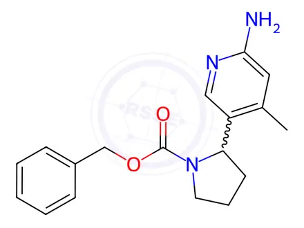 Chemical structure of Benzyl 2-(6-amino-4-methylpyridin-3-yl)pyrrolidine-1-carboxylate
