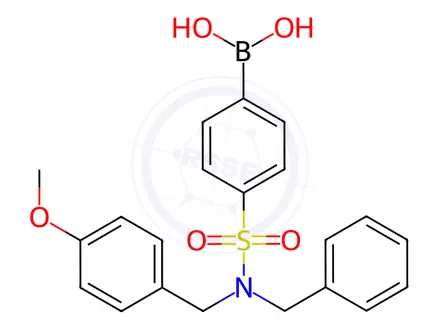 Chemical structure of (4-(N-Benzyl-N-(4-methoxybenzyl)sulfamoyl)phenyl)boronic acid