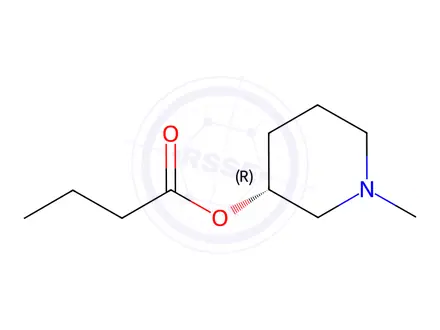 Chemical structure of Butanoic acid, (3R)-1-methyl-3-piperidinyl ester (9CI)