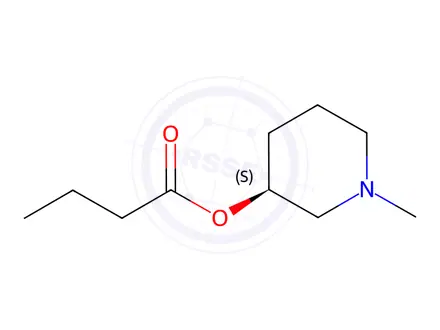 Chemical structure of Butanoic acid, (3S)-1-methyl-3-piperidinyl ester (9CI)