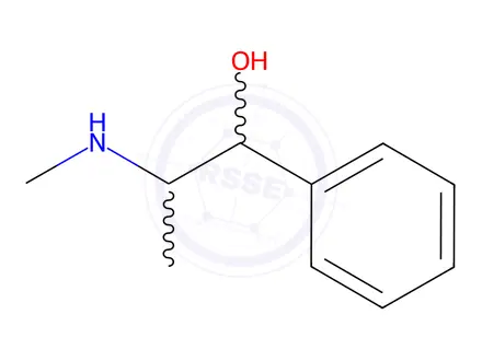 Chemical structure of Ephedrine hydrochloride (racemic)-* prec (E0305000)