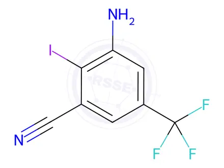 Chemical structure of BENZONITRILE, 3-AMINO-2-IODO-5-(TRIFLUOROMETHYL)-
