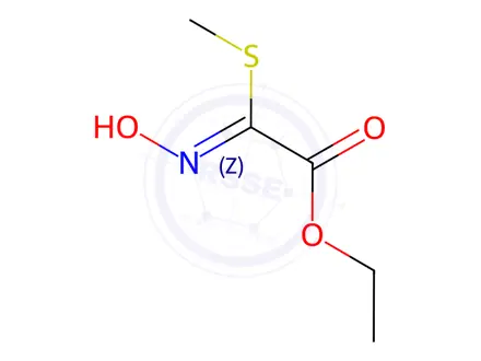 Chemical structure of Acetic acid, (hydroxyimino)(methylthio)-, ethyl ester, (2Z)-(9CI)