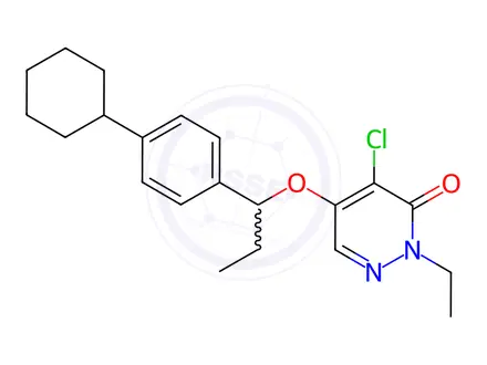 Chemical structure of 4-Chloro-5-(1-(4-cyclohexylphenyl)propoxy)-2-ethylpyridazin-3(2H)-one