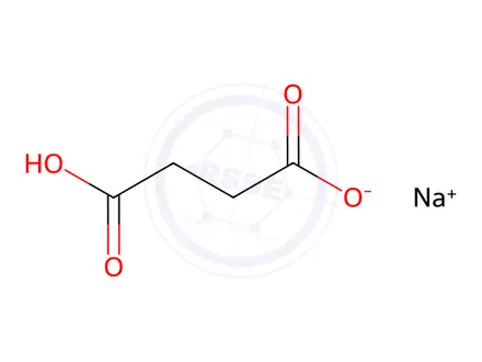 Chemical structure of succinic acid, sodium salt