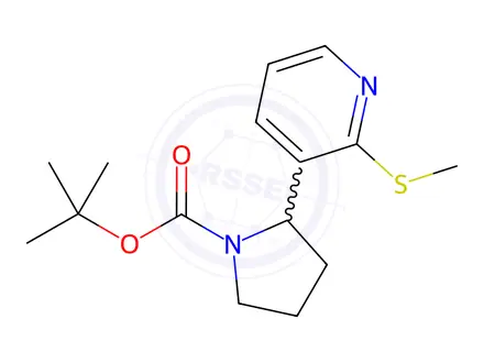 Chemical structure of tert-Butyl 2-(2-(methylthio)pyridin-3-yl)pyrrolidine-1-carboxylate