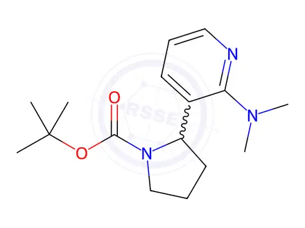 Chemical structure of tert-Butyl 2-(2-(dimethylamino)pyridin-3-yl)pyrrolidine-1-carboxylate