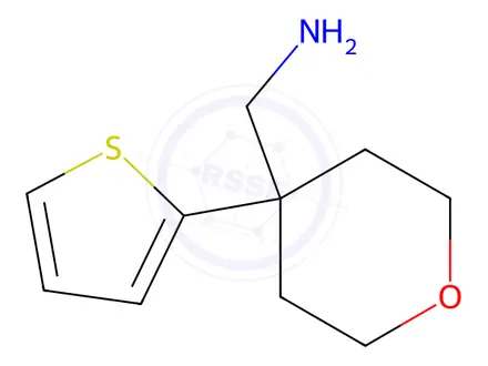 Chemical structure of (4-(Thiophen-2-yl)tetrahydro-2H-pyran-4-yl)methanamine