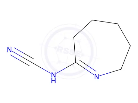 Chemical structure of [(3,4,5,6-tetrahydro-2H-azepin-7-yl)amino]formonitrile