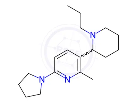 Chemical structure of 2-Methyl-3-(1-propylpiperidin-2-yl)-6-(pyrrolidin-1-yl)pyridine