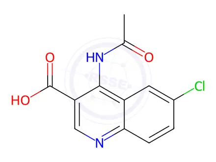 Chemical structure of 4-Acetamido-6-chloroquinoline-3-carboxylic acid