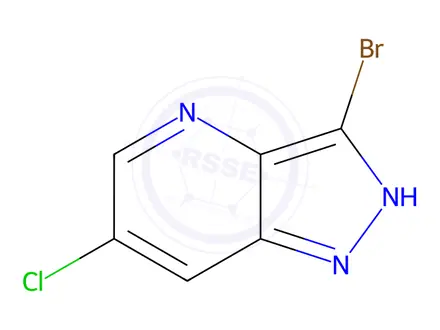 Chemical structure of 3-bromo-6-chloro-1H-pyrazolo[4,3-b]pyridine