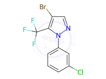 Chemical structure of 4-Bromo-1-(3-chlorophenyl)-5-(trifluoromethyl)-1H-pyrazole