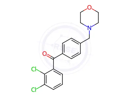 Chemical structure of 2,3-Dichloro-4'-morpholinomethyl benzophenone