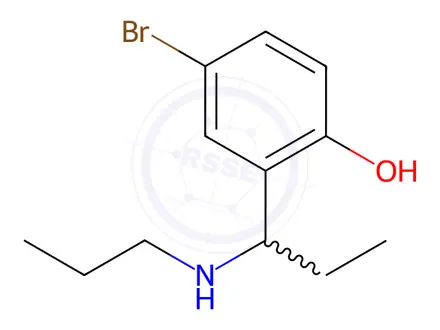 Chemical structure of 4-Bromo-2-(1-(propylamino)propyl)phenol
