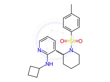Chemical structure of N-Cyclobutyl-3-(1-tosylpiperidin-2-yl)pyridin-2-amine
