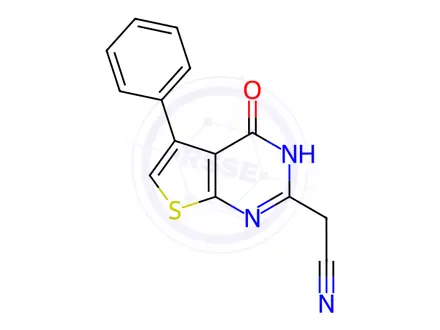 Chemical structure of (4-oxo-5-phenyl-3,4-dihydrothieno[2,3-d]pyrimidin-2-yl)acetonitrile