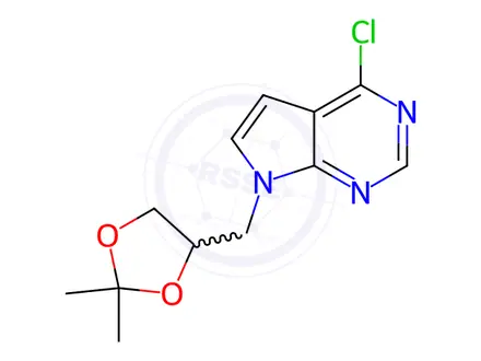 Chemical structure of 4-Chloro-7-((2,2-dimethyl-1,3-dioxolan-4-yl)methyl)-7H-pyrrolo[2,3-d]pyrimidine
