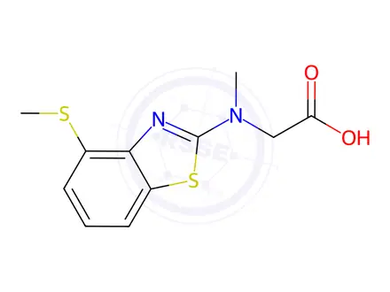 Chemical structure of n-methyl-n-[4-(methylthio)-1,3-benzothiazol-2-yl]glycine