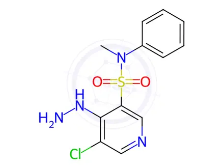 Chemical structure of 5-Chloro-4-hydrazinyl-N-methyl-N-phenylpyridine-3-sulfonamide