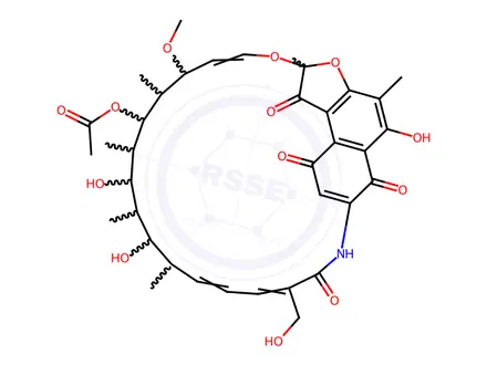 Chemical structure of Rifamycin Impurity 9 (16-Hydroxymethyl Rifamycin S)