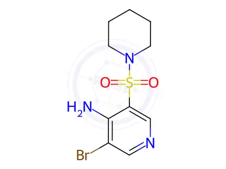 Chemical structure of 3-Bromo-5-(piperidin-1-ylsulfonyl)pyridin-4-amine