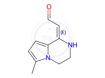 Chemical structure of Acetaldehyde, (3,4-dihydro-6-methylpyrrolo[1,2-a]pyrazin-1(2H)-ylidene)-(9CI)