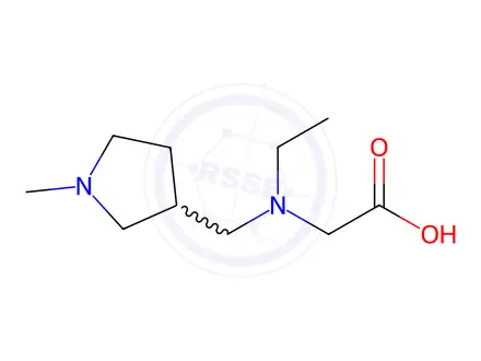 Chemical structure of 2-(Ethyl((1-methylpyrrolidin-3-yl)methyl)amino)acetic acid