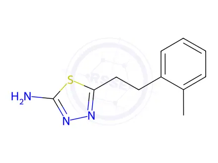 Chemical structure of 5-(2-Methylphenethyl)-1,3,4-thiadiazol-2-amine