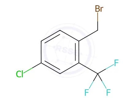 Chemical structure of 1-(bromomethyl)-4-chloro-2-(trifluoromethyl)-Benzene