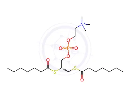Chemical structure of rac-12-bis(Heptanoylthio)glycerophosphocholine