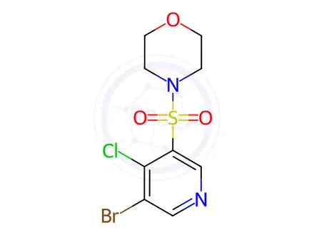 Chemical structure of 4-((5-Bromo-4-chloropyridin-3-yl)sulfonyl)morpholine