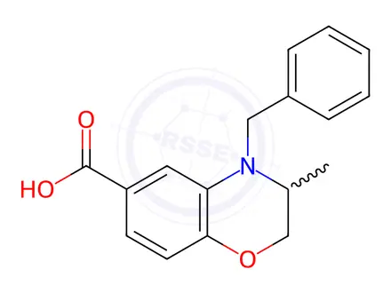 Chemical structure of 4-Benzyl-3-methyl-3,4-dihydro-2H-benzo[b][1,4]oxazine-6-carboxylic acid