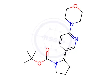 Chemical structure of Tert-butyl 2-(6-morpholinopyridin-3-yl)pyrrolidine-1-carboxylate