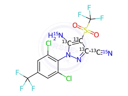 Chemical structure of Fipronil-13C4,15N2