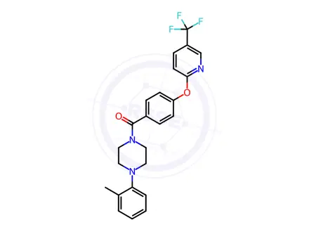 Chemical structure of (4-(O-tolyl)piperazin-1-yl)(4-((5-(trifluoromethyl)pyridin-2-yl)oxy)phenyl)methanone