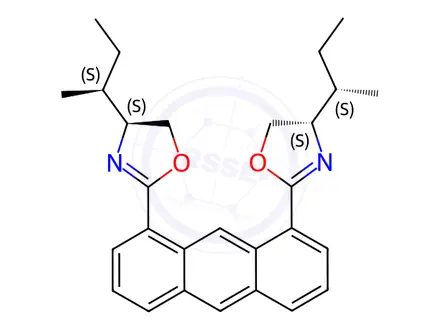 Chemical structure of (4S,4′S)-2,2′-(1,8-Anthracenediyl)bis[4,5-dihydro-4-[(1S)-1-methylpropyl]oxazole]