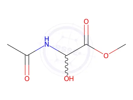 Chemical structure of Acetic acid, (acetylamino)hydroxy-, methyl ester (9CI)