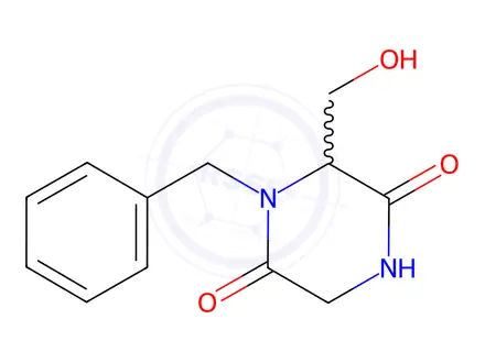 Chemical structure of 1-Benzyl-6-(hydroxymethyl)-2,5-piperazinedione