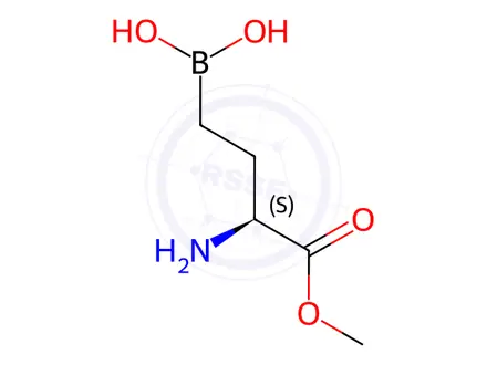 Chemical structure of Butanoic acid, 2-amino-4-borono-, 1-methyl ester, (2S)-(9CI)