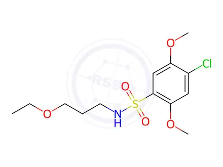 Chemical structure of 4-Chloro-N-(3-ethoxypropyl)-2,5-dimethoxybenzenesulfonamide