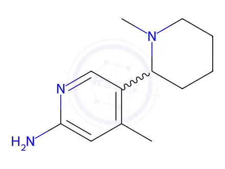Chemical structure of 4-Methyl-5-(1-methylpiperidin-2-yl)pyridin-2-amine