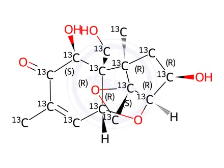 Chemical structure of Deoxynivalenol-[13C15]