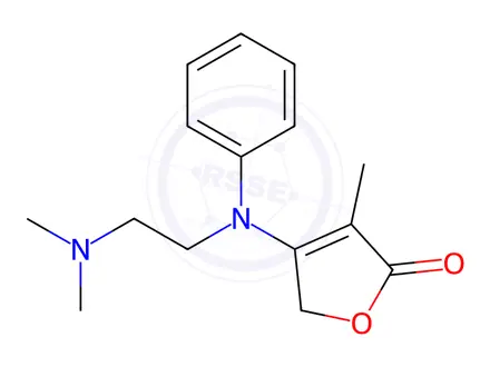 Chemical structure of 3-methyl-4-(N-(2-dimethylaminoethyl)-N-phenylamino)-2(5H) furanone