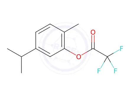 Chemical structure of Acetic acid, 2,2,2-trifluoro-, 2-Methyl-5-(1-Methylethyl)phenyl ester