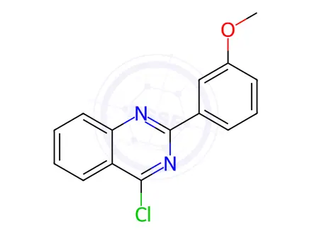 Chemical structure of 4-chloro-2-(3-methoxyphenyl)quinazoline